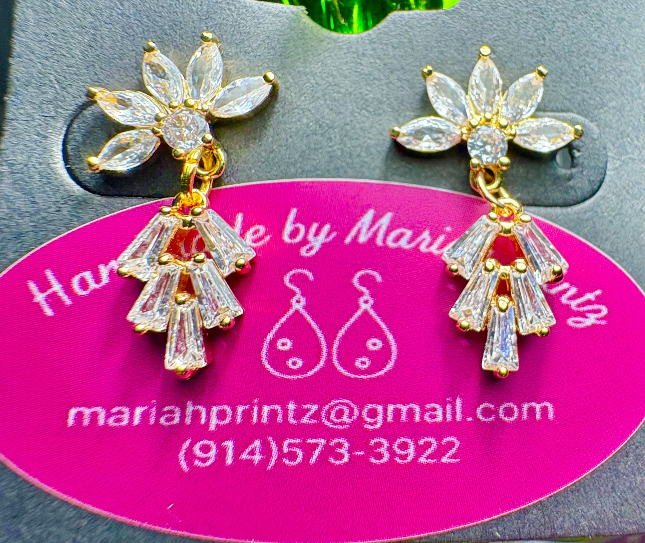Triple Star Crystal Charm